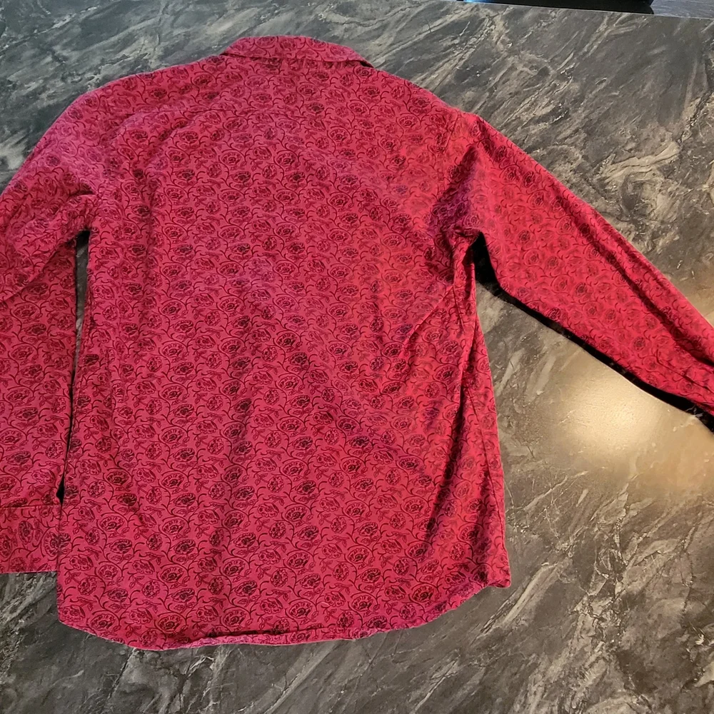 Children's Red Patterned Button Down Shirt - Picture 4 of 7